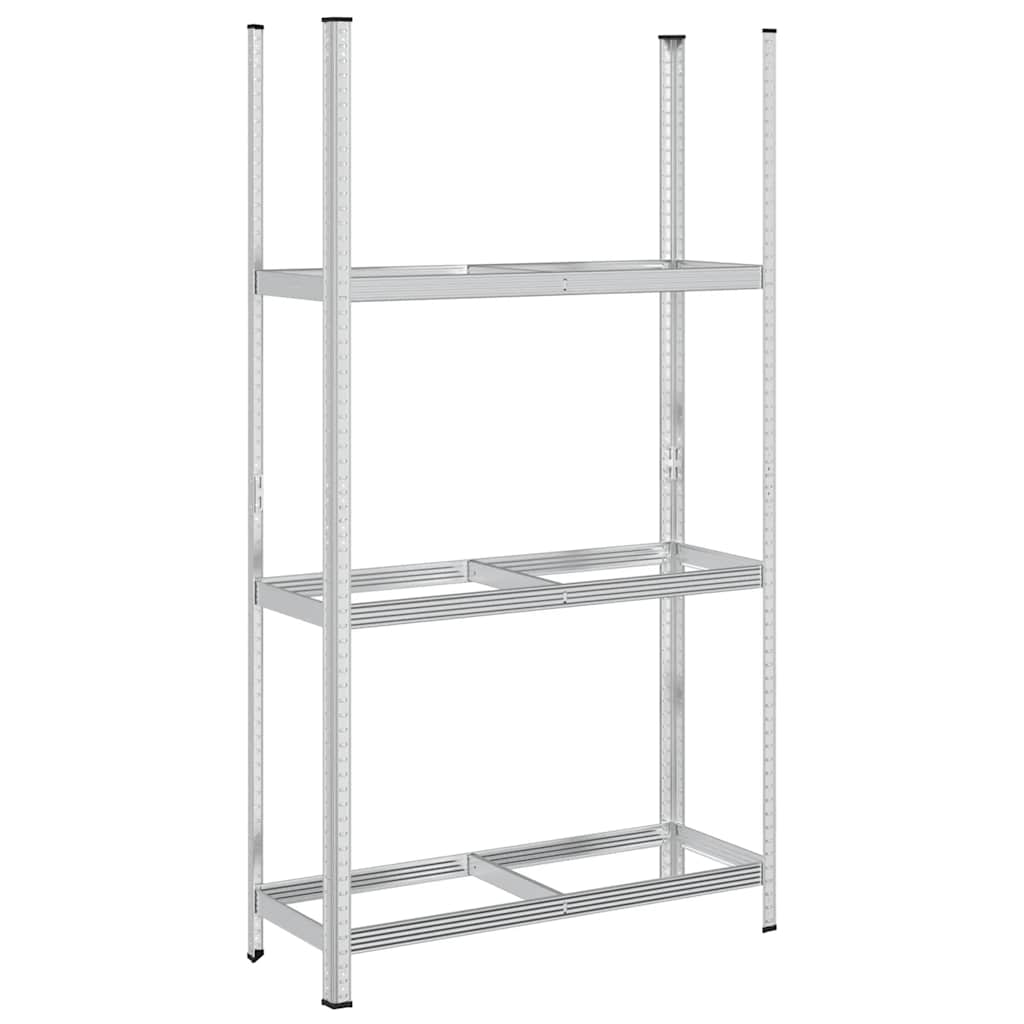 3-Layer Tyre Shelf Silver 110x40x200 cm Steel