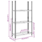 3-Layer Tyre Shelf Silver 110x40x200 cm Steel