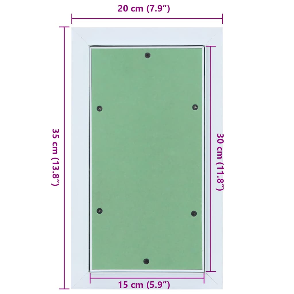 Access Panel White 20 x 35 cm Aluminium and Plasterboard