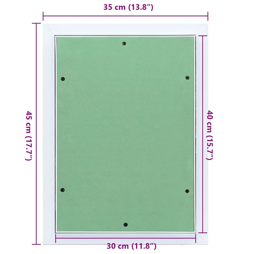 Access Panel White 35 x 45 cm Aluminium and Plasterboard