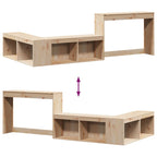 Bedside Cabinet with Desk 232x122x75 cm Solid Wood Pine