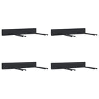 Garden Tool Storage Racks Wall Mounted 4 pcs Black Steel
