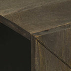 2 Piece Bathroom Furniture Set Black Solid Wood Mango