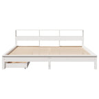 Bookcase Bed without Mattress White 180x200 cm Super King Solid Wood Pine