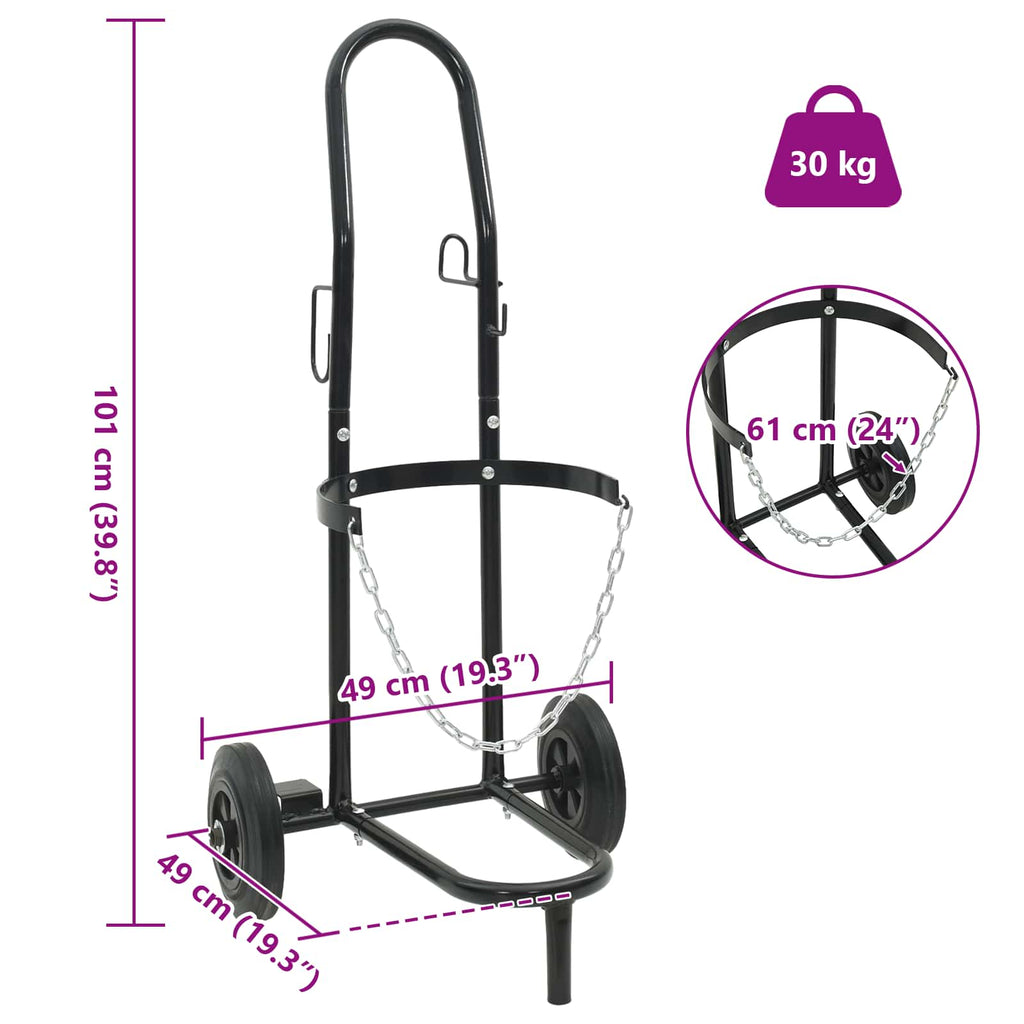 Hand Trolley Black and Red 49 x 49 x 101 cm Steel