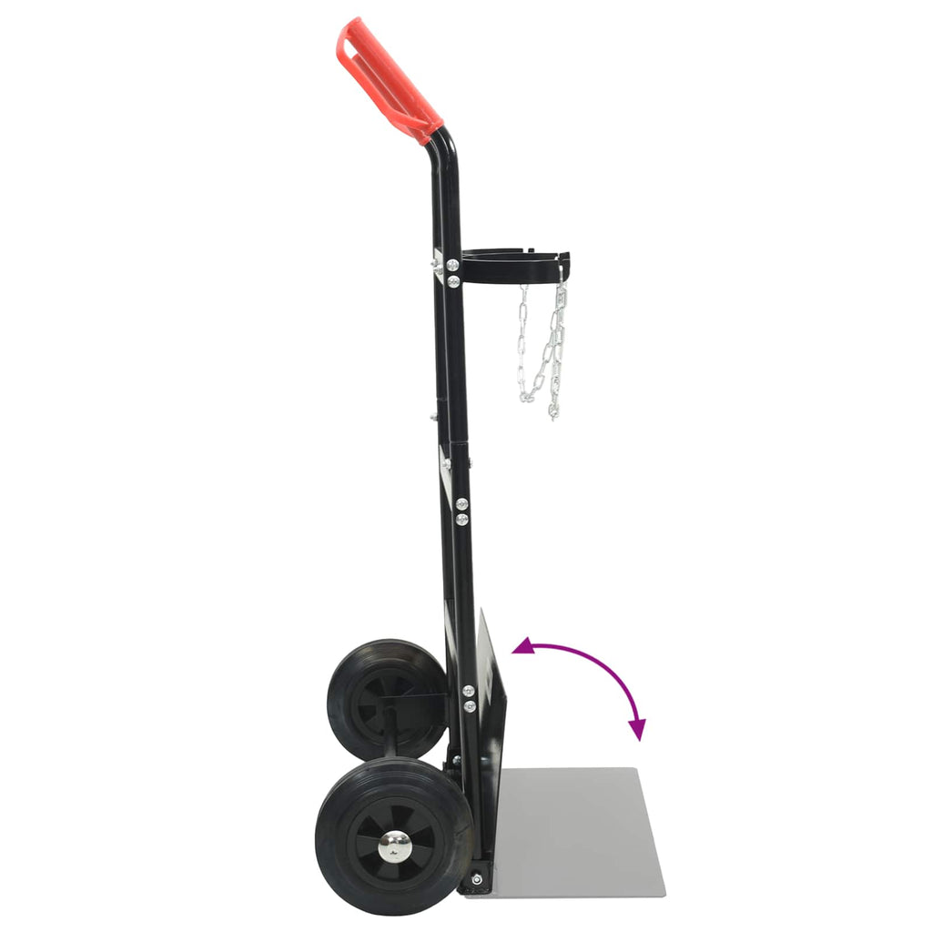 Hand Trolley Black and Red 63 x 43.5 x 110 cm Steel