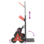 Hand Trolley Black and Red 64.5 x 49.5 x 114 cm Steel