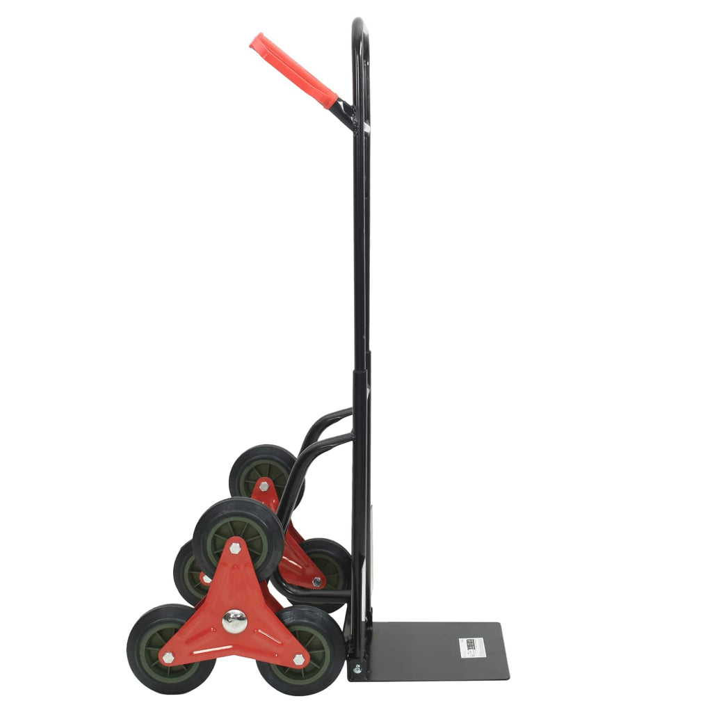 Hand Trolley Black and Red 64.5 x 49.5 x 114 cm Steel