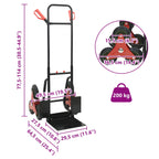 Hand Trolley Black and Red 64.5 x 49.5 x 114 cm Steel