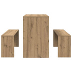3 Piece Dining Table and Bench set Atisian Oak Engineered Wood