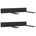 Garden Tool Storage Racks Wall Mounted 2 pcs Black Steel