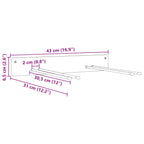 Garden Tool Storage Racks Wall Mounted 2 pcs Black Steel