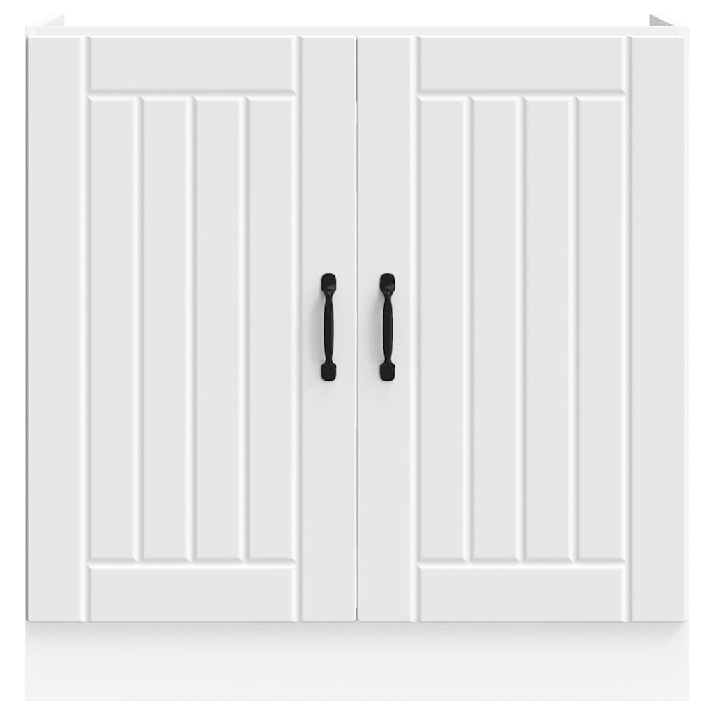 Sink Base Cabinet Lucca White Engineered Wood