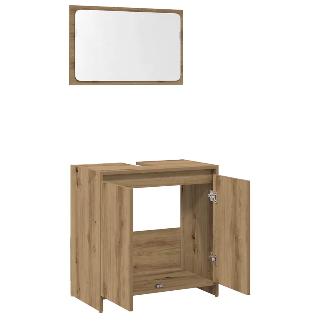 2 Piece Bathroom Furniture Set Artisan Oak Engineered Wood