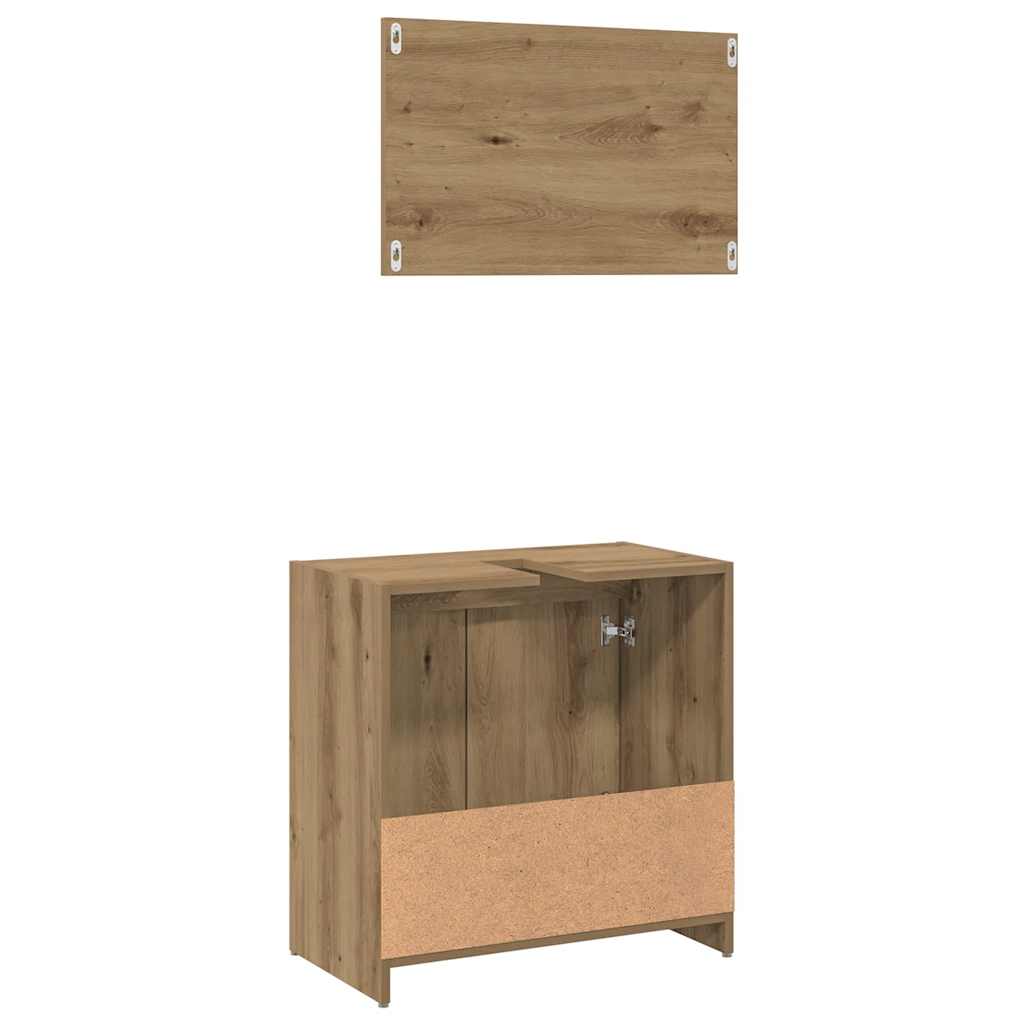2 Piece Bathroom Furniture Set Artisan Oak Engineered Wood