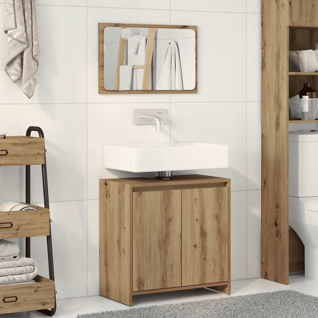 2 Piece Bathroom Furniture Set Artisan Oak Engineered Wood
