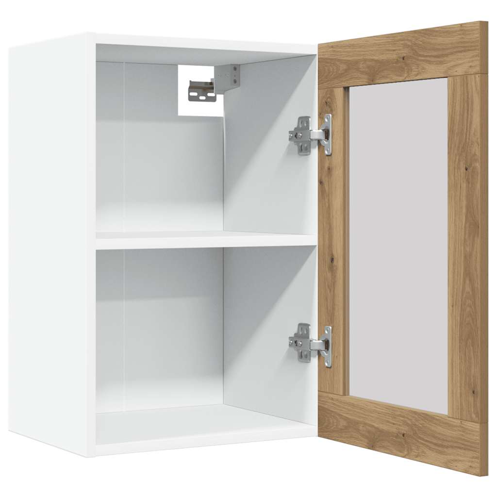 Hanging Glass Cabinet Lyon Artisan Oak 40x31x60 cm Engineered Wood