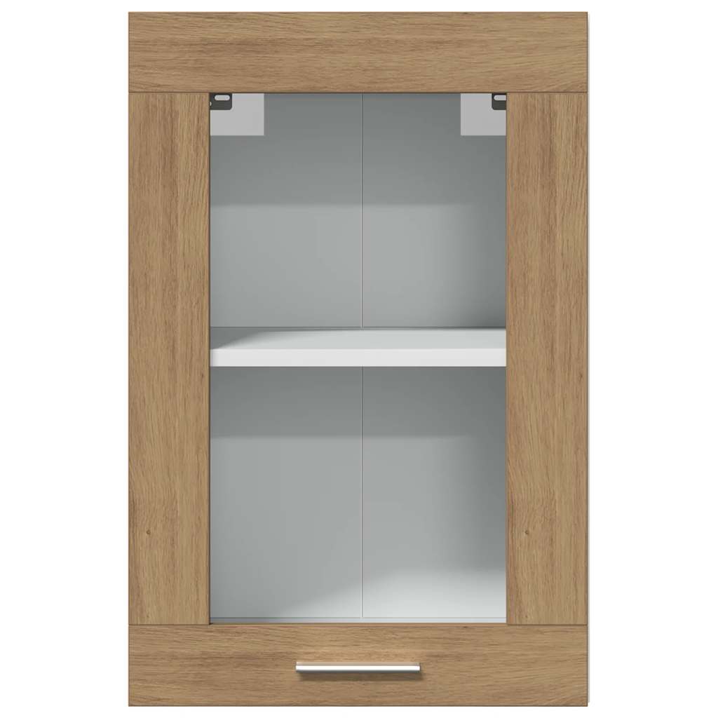Hanging Glass Cabinet Lyon Artisan Oak 40x31x60 cm Engineered Wood