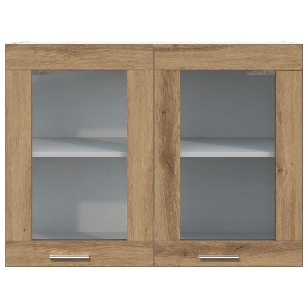 Hanging Glass Cabinet Lyon Artisan Oak 80x31x60 cm Engineered Wood
