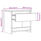 Bedside Cabinet Artisan Oak 40x30x39 cm Engineered Wood
