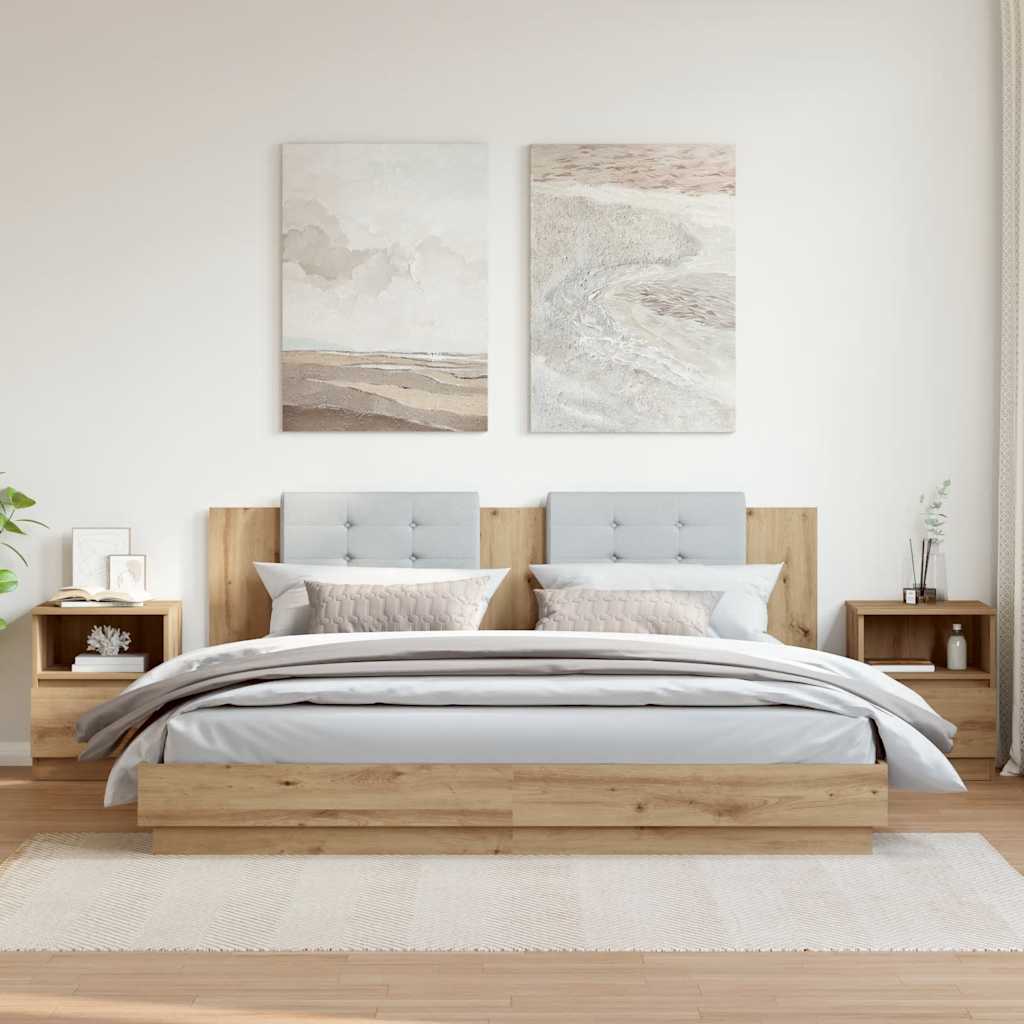 Bedside Cabinets 2 pcs Artisan Oak 40x40x50 cm Engineered Wood