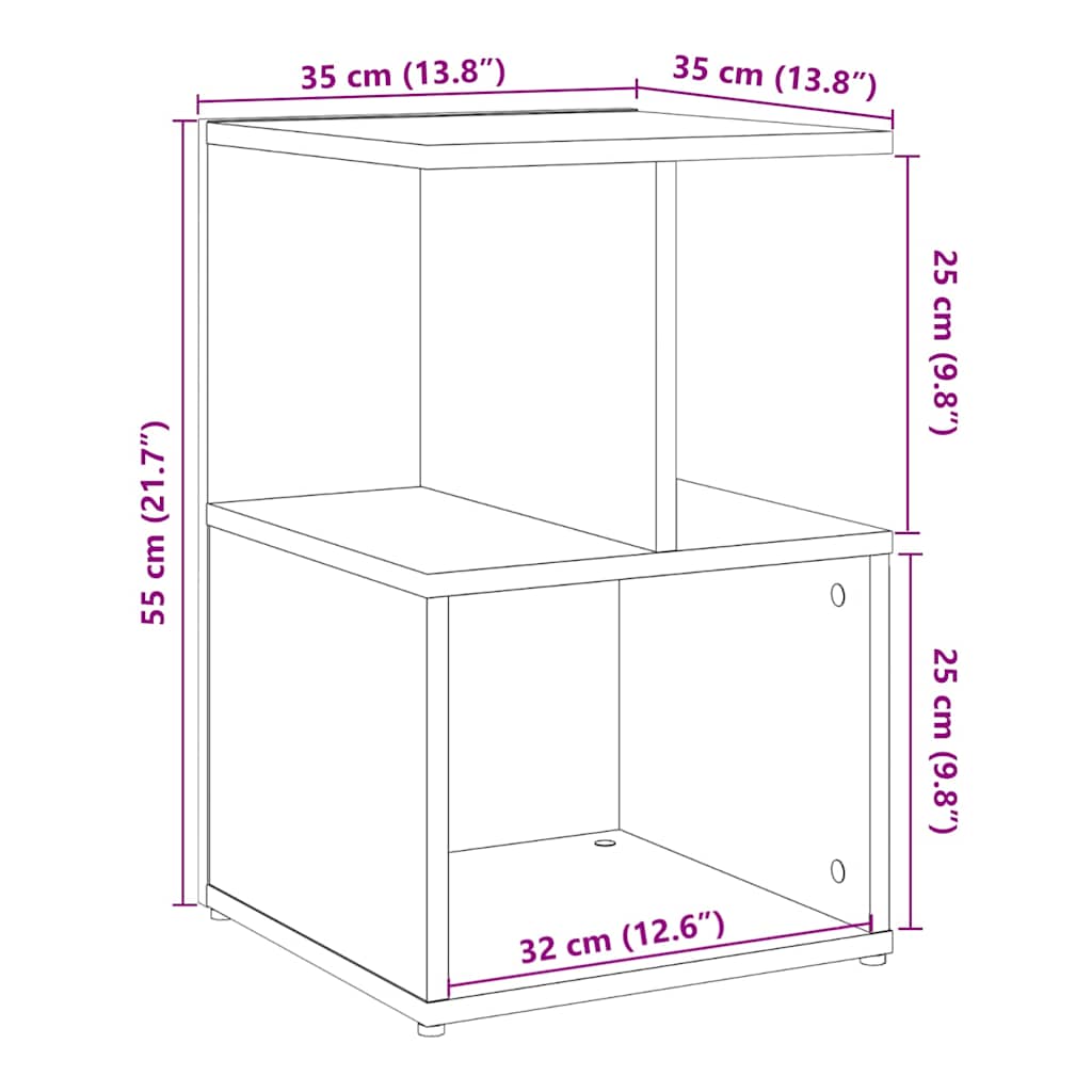 Bedside Cabinet Artisan Oak 35x35x55 cm Engineered Wood