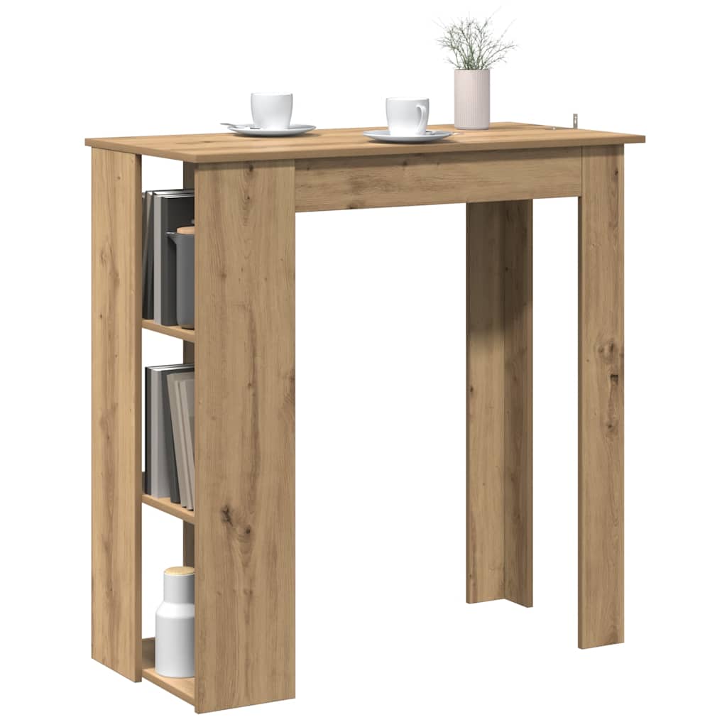 Bar Table with Shelf Artisan Oak 102x50x103.5 cm Engineered Wood
