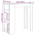 Bar Table with Storage Rack Artisan Oak 102x50x103.5 cm