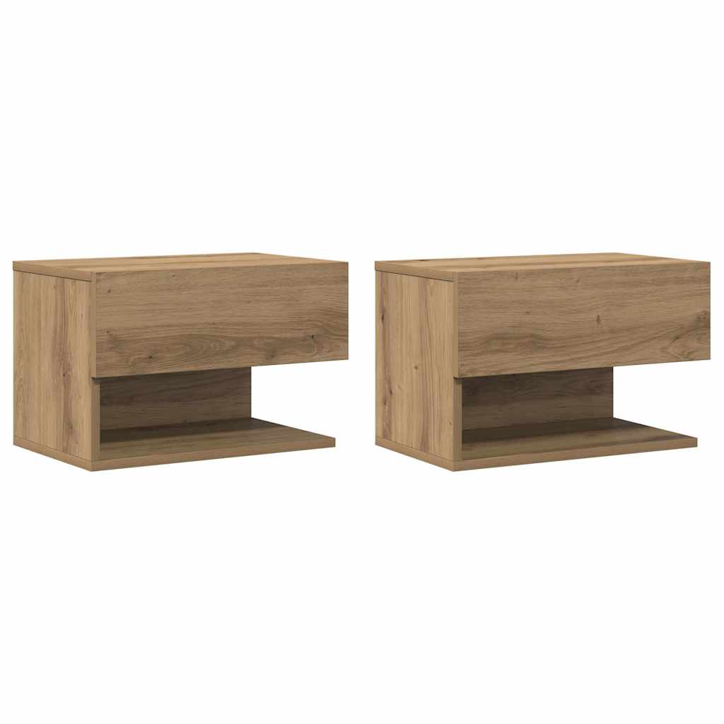 Wall-mounted Bedside Cabinets 2 pcs Artisian Oak