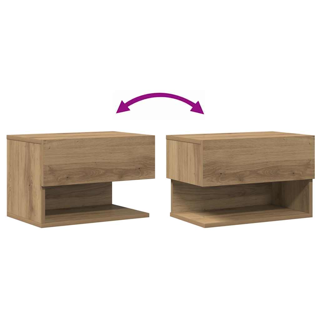 Wall-mounted Bedside Cabinets 2 pcs Artisian Oak