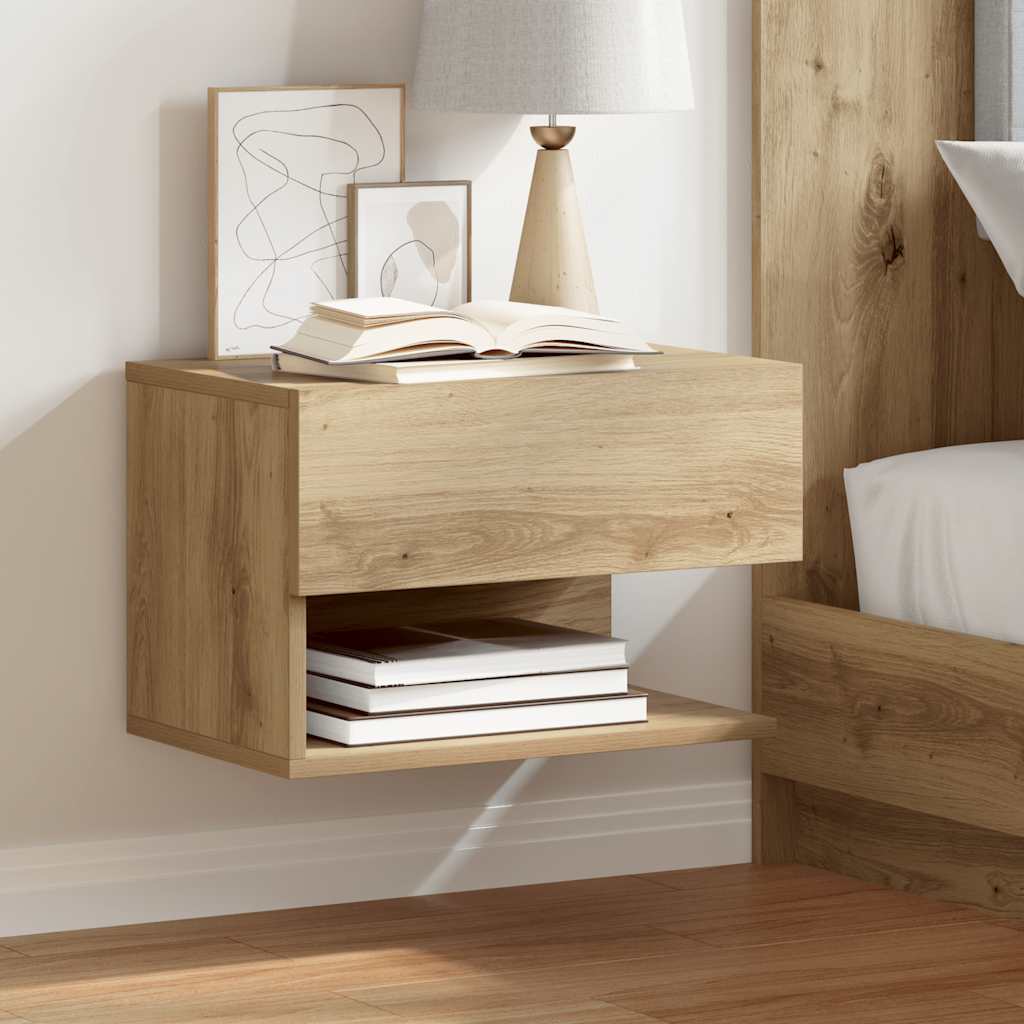 Wall-mounted Bedside Cabinets 2 pcs Artisian Oak