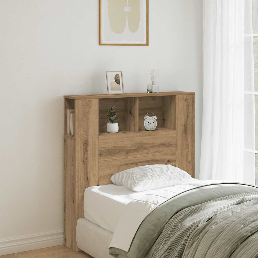 Headboard Cabinet Artisan Oak 100x18.5x102.5 cm Engineered Wood