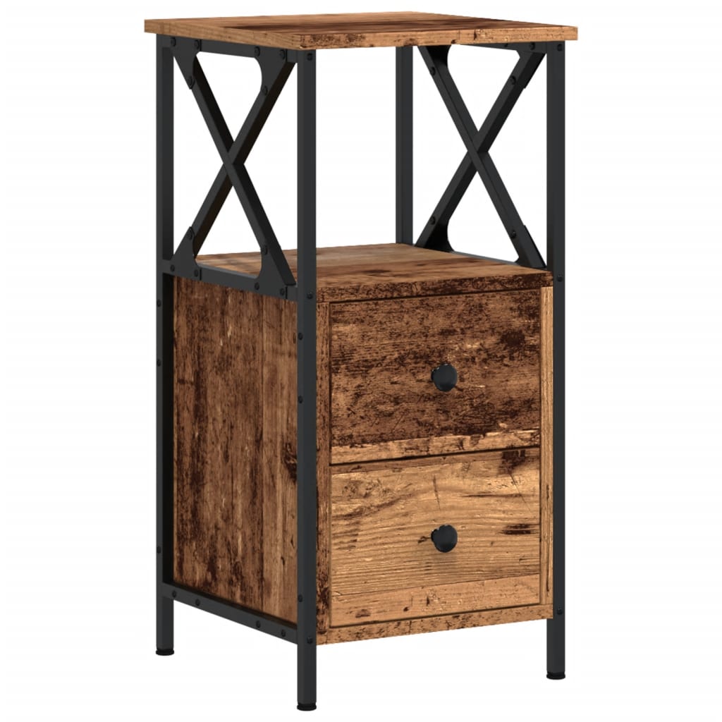 Bedside Cabinet Old Wood 34x35.5x70 cm Engineered Wood