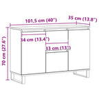 Sideboard Artisan Oak 101.5x35x70 cm Engineered Wood