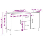 Sideboard Artisan Oak 100x36x60 cm Engineered Wood