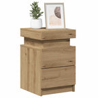 Bedside Cabinets with LED 2 pcs Artisian Oak 35x39x55 cm Engineered Wood