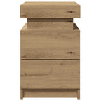 Bedside Cabinets with LED 2 pcs Artisian Oak 35x39x55 cm Engineered Wood