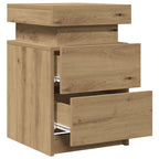 Bedside Cabinets with LED 2 pcs Artisian Oak 35x39x55 cm Engineered Wood