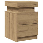 Bedside Cabinets with LED 2 pcs Artisian Oak 35x39x55 cm Engineered Wood