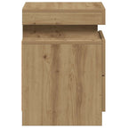 Bedside Cabinets with LED 2 pcs Artisian Oak 35x39x55 cm Engineered Wood