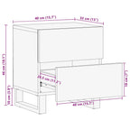 Bedside Cabinet Black 40x33x46 cm Solid Wood Mango