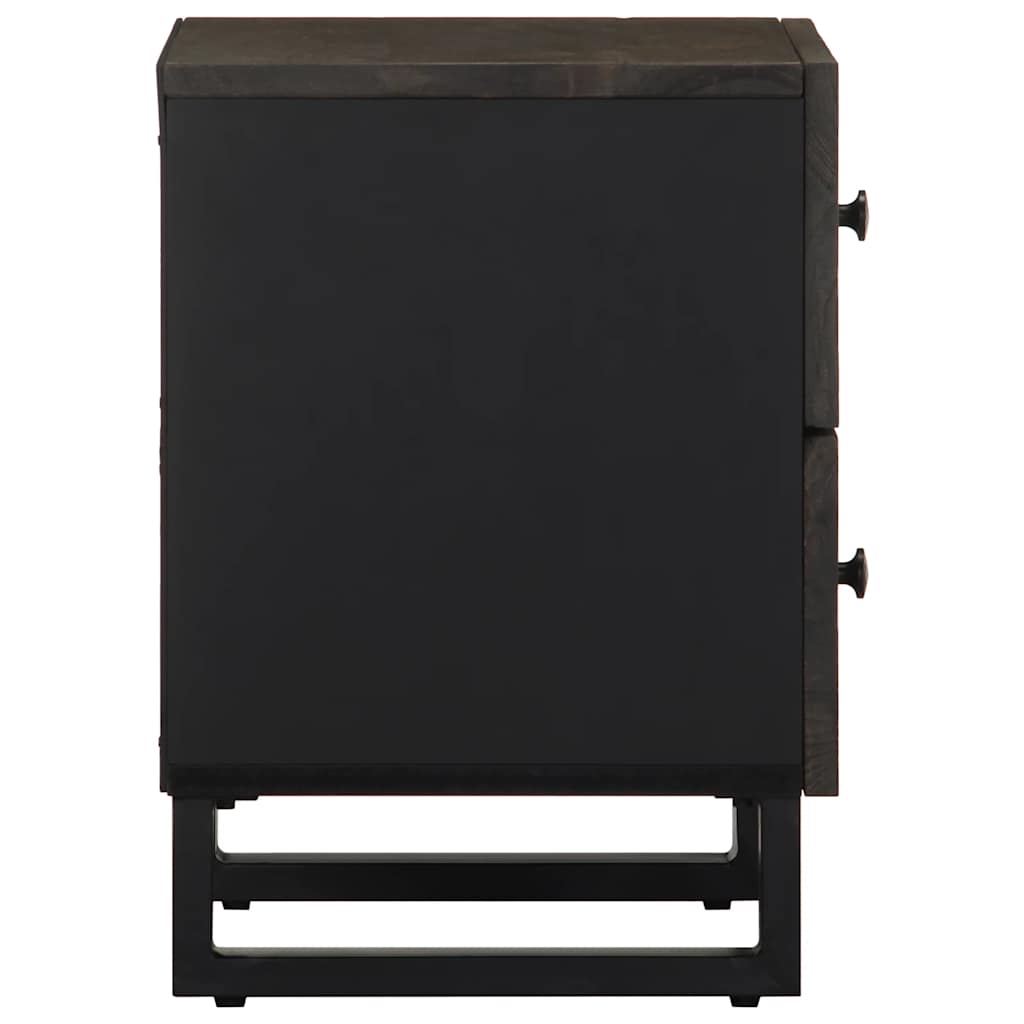Bedside Cabinets 2 pcs Black 40x33x46 cm Solid Wood Mango