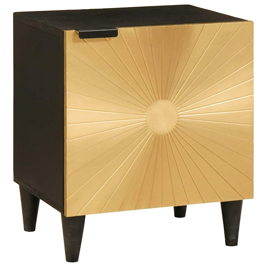 Bedside Cabinet Black and Gold 40 x 33.5 x 46 cm