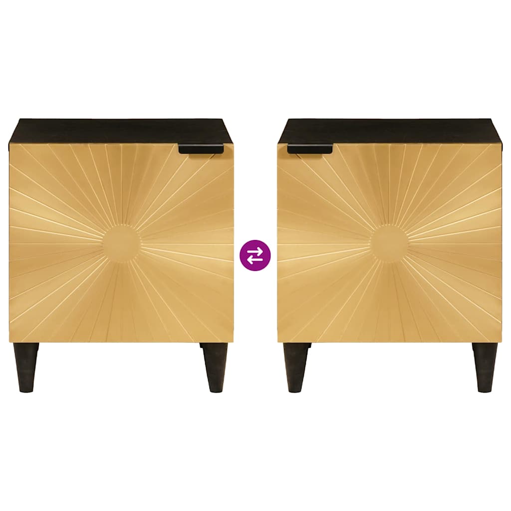 Bedside Cabinet Black and Gold 40 x 33.5 x 46 cm