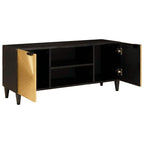 TV Cabinet Black and Gold 105 x 33 x 46 cm Engineered wood