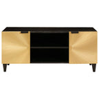 TV Cabinet Black and Gold 105 x 33 x 46 cm Engineered wood