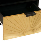 Bedside Cabinet with Drawer Black and Gold 40 x 33 x 46 cm