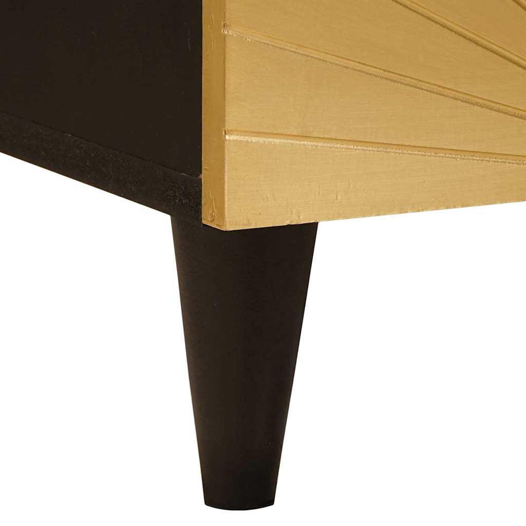 Bedside Cabinet with Drawer Black and Gold 40 x 33 x 46 cm