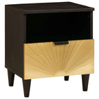 Bedside Cabinet with Drawer Black and Gold 40 x 33 x 46 cm