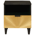 Bedside Cabinet with Drawer Black and Gold 40 x 33 x 46 cm